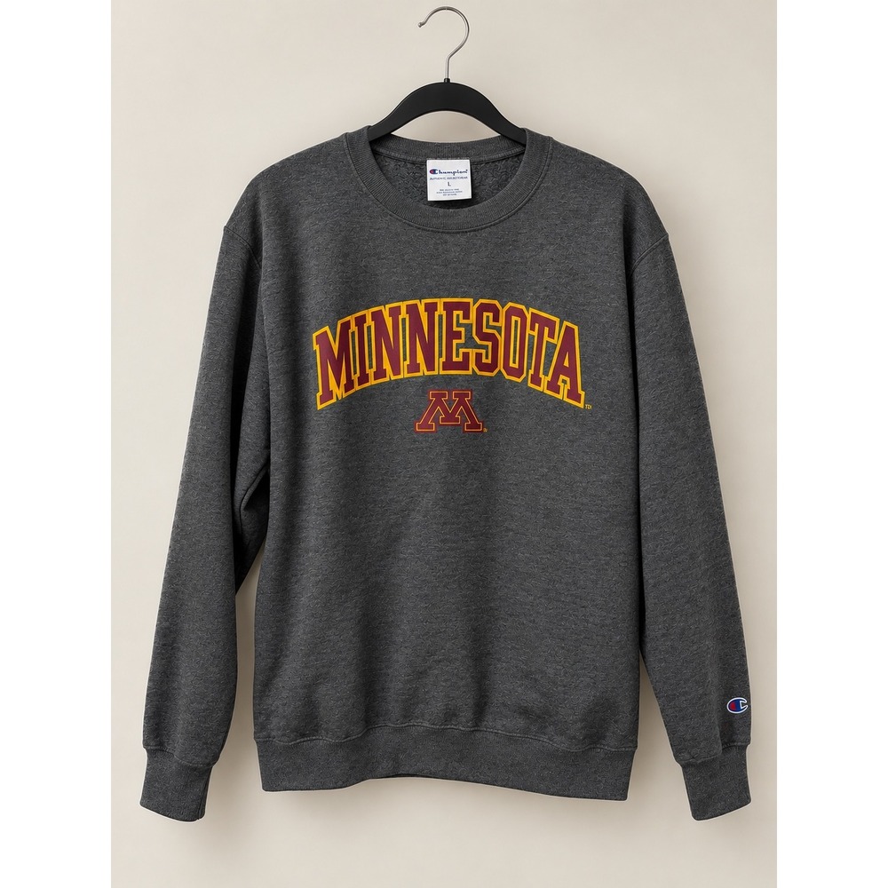 Vintage Champion Minnesota Golden Gophers Sweatshirt Mens L Charcoal Gray NCAA